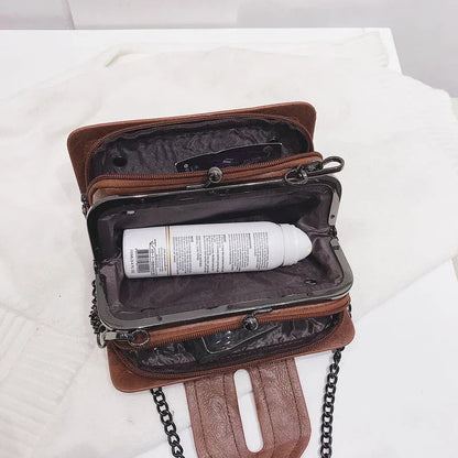 Kvinnors Crossbody Väska Vintage Spänne PU-Läder 3