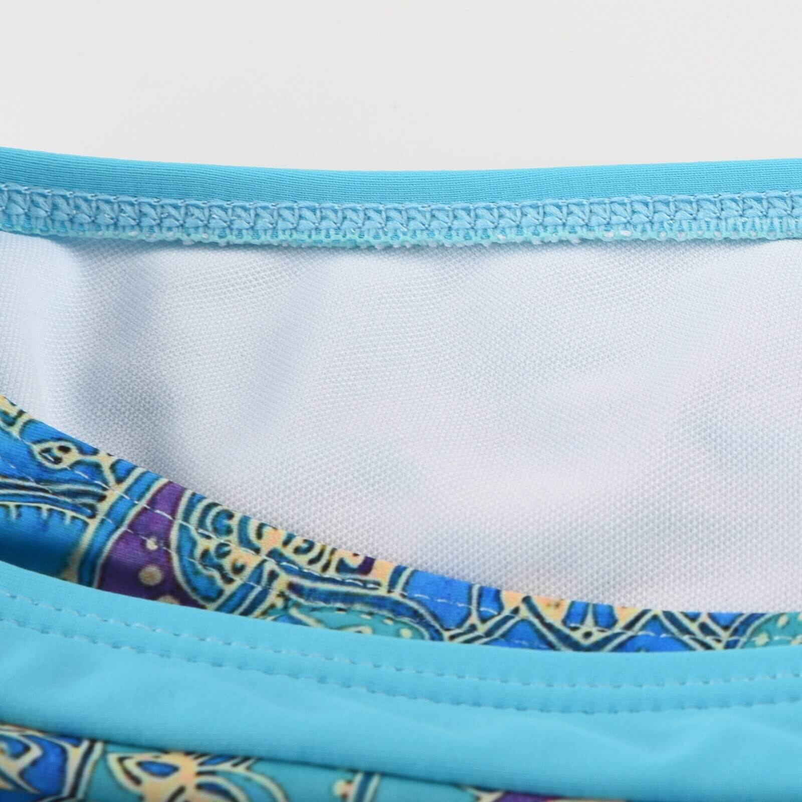 Bikini Dam | Tvådelad Baddräkt | Vadderad Överdel med Stöd | Hög Midja | Sommarstrand