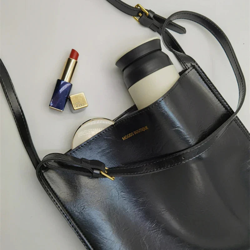 Dam Axelväska Modern Design Glänsande Konstläder 3