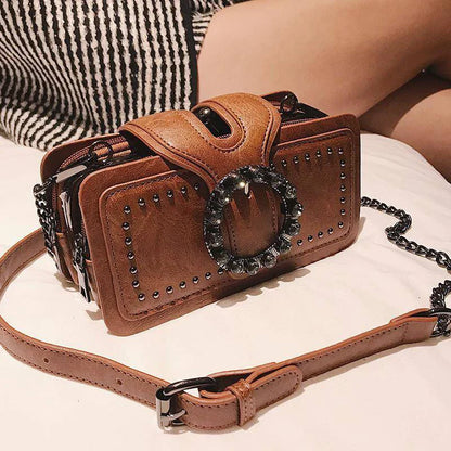 Kvinnors Crossbody Väska Vintage Spänne PU-Läder 1
