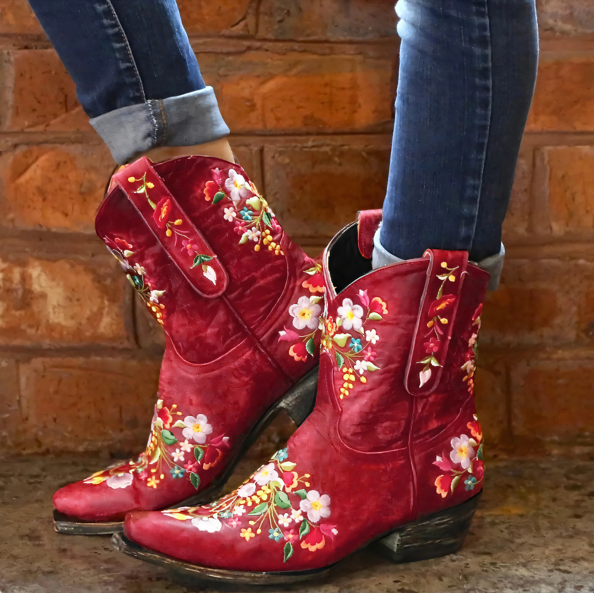 Dam Stövlar Cowgirl Vintage Väderbeständigt Läder 1