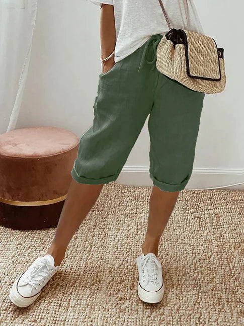 Variant image for Snygga Byxor Dam Monokrom Casual 100% Bomull med Sidfickor-33