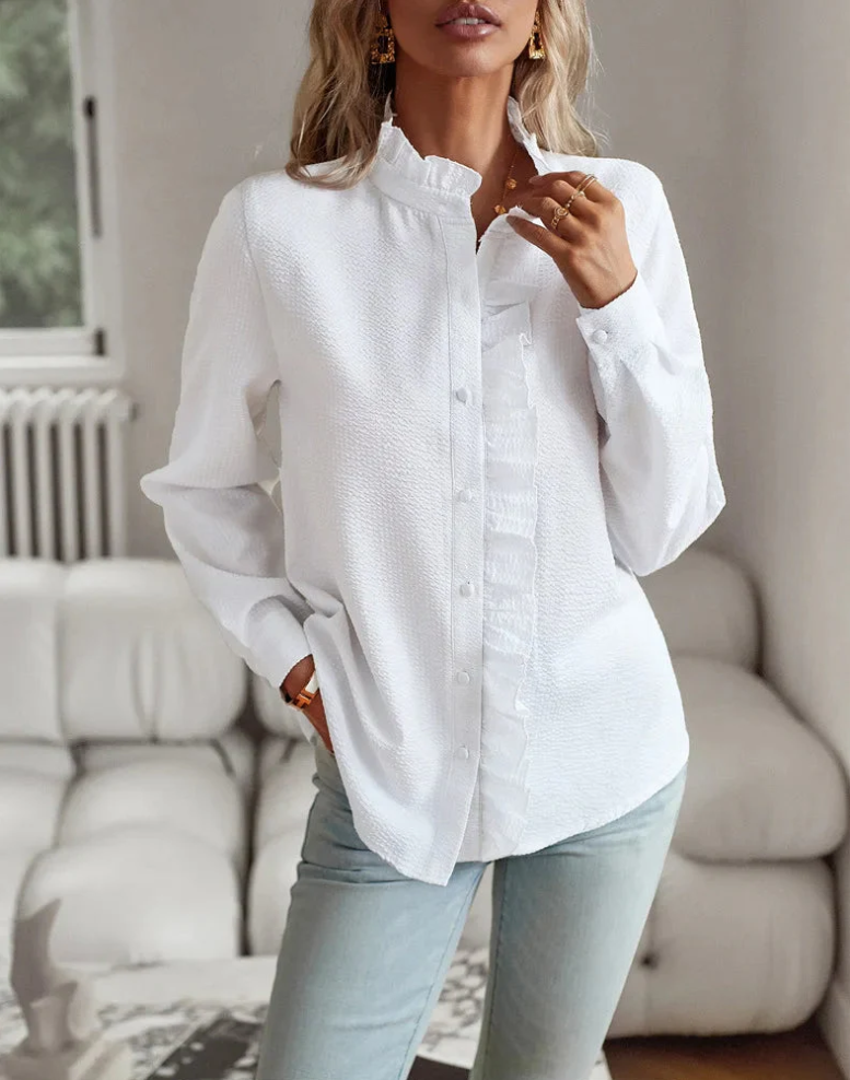 Kvinnor Blus Chic Lätt Material Mångsidig Design-5