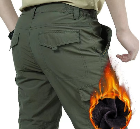 Herr Cargo Byxor Vinterdesign Robust Material med Cargofickor-1