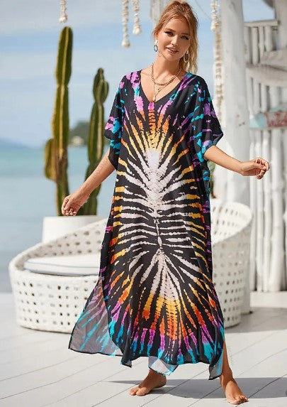 Variant image for Kvinnors Lång Boho Klänning Grafiskt Regnbåge Polyester-17