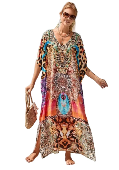 Variant image for Kvinnors Lång Boho Klänning Grafiskt Regnbåge Polyester-1