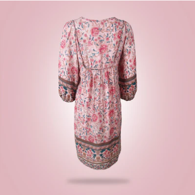 Damklänning Mini V-ringning Elegant Polyester-4