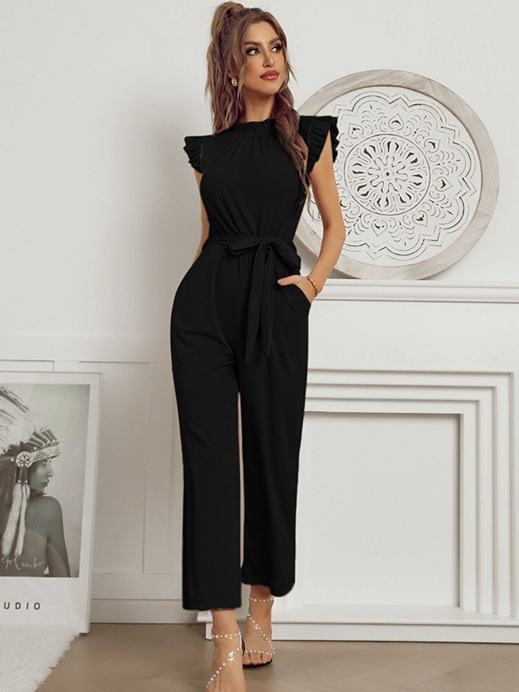 Variant image for Dam Jumpsuit Tidlös Chic Polyester med Lock Ärmar och Matchande Bälte-13