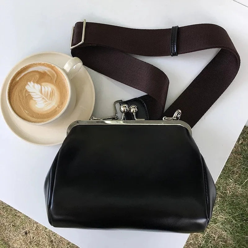 Dam Crossbody Väska Elegant PU-Läder med Läpplås 4