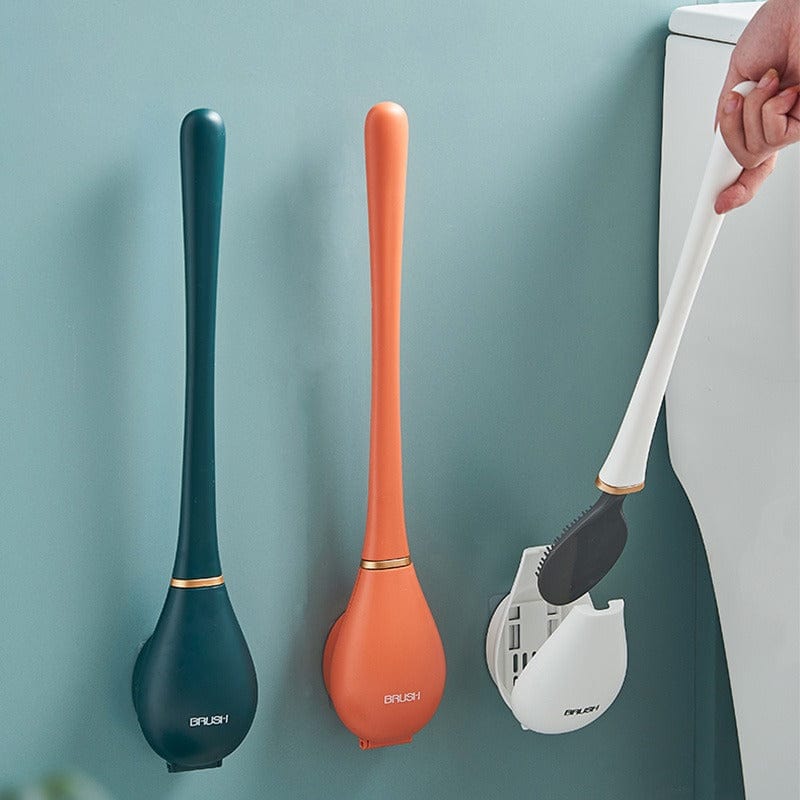 Silikon Toalettborste Väggmonterad Ergonomiskt Handtag 1