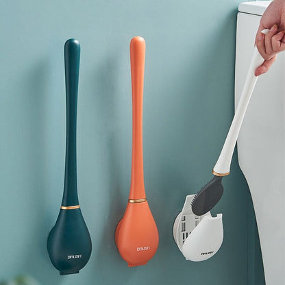 Silikon Toalettborste Väggmonterad Ergonomiskt Handtag 1