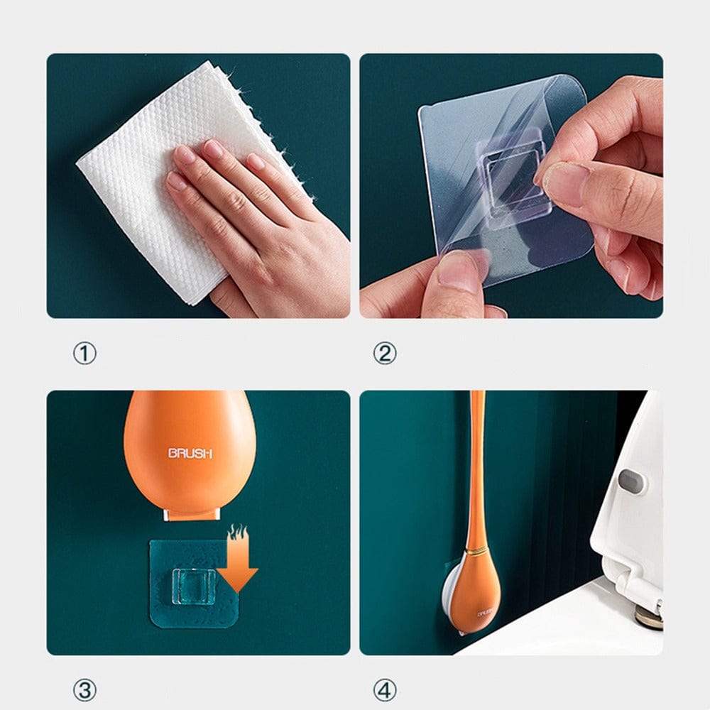 Silikon Toalettborste Väggmonterad Ergonomiskt Handtag 2