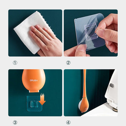 Silikon Toalettborste Väggmonterad Ergonomiskt Handtag 2