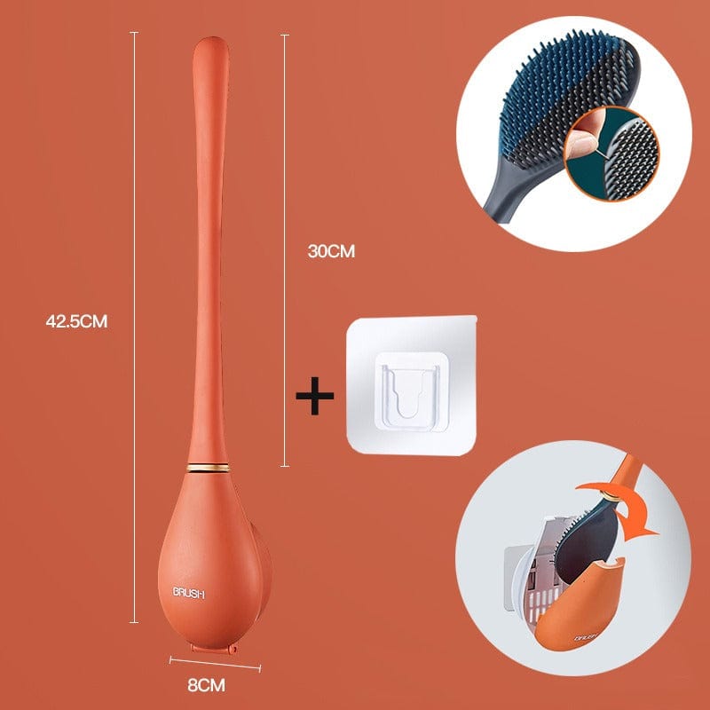 Silikon Toalettborste Väggmonterad Ergonomiskt Handtag 7