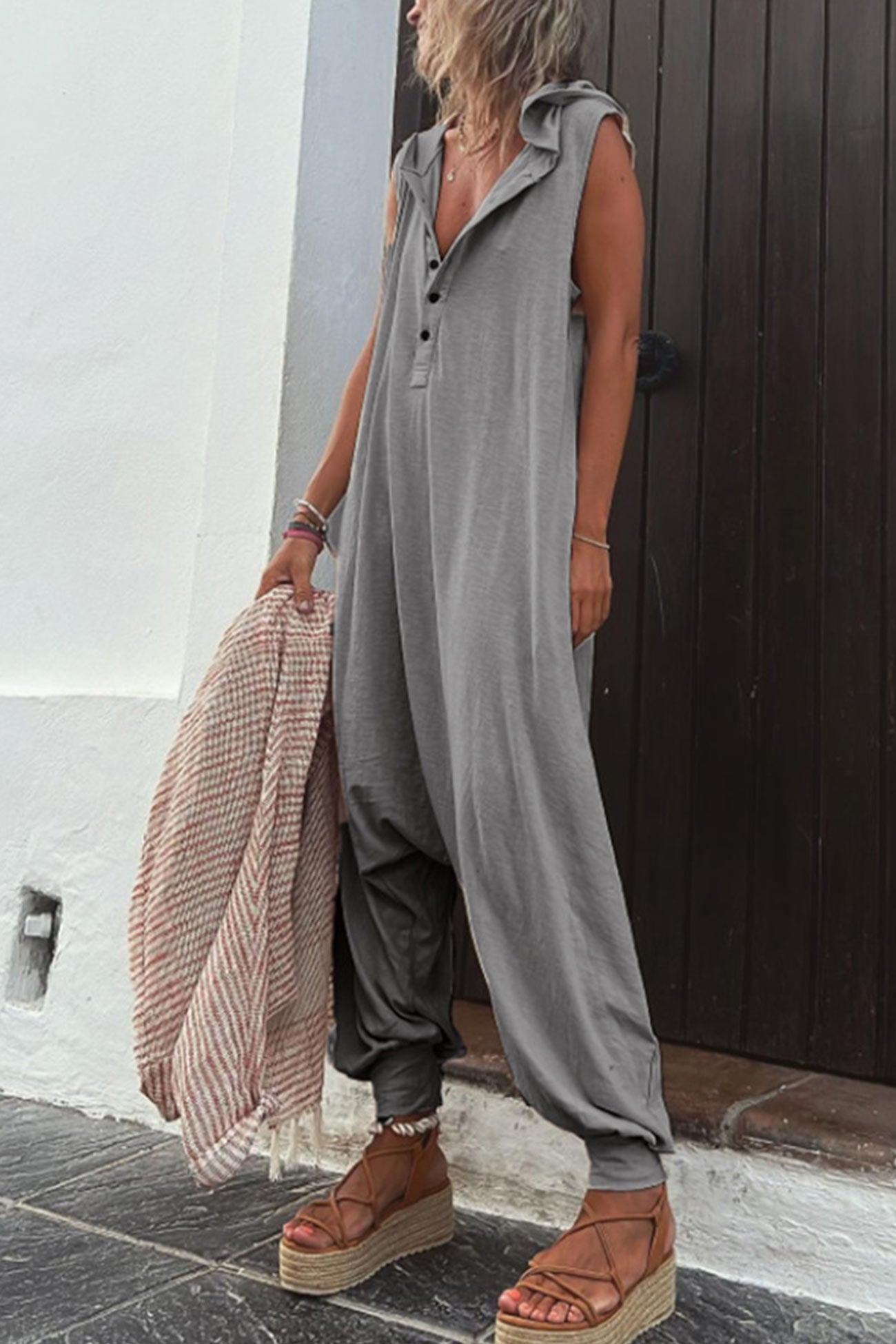 Variant image for Dam Jumpsuit Casual med Huva i Bomull-13