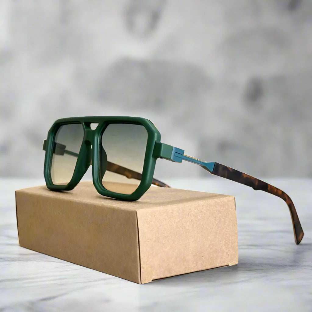 Solglasögon med Fyrkantig Ram och Hexagonala Linser 1