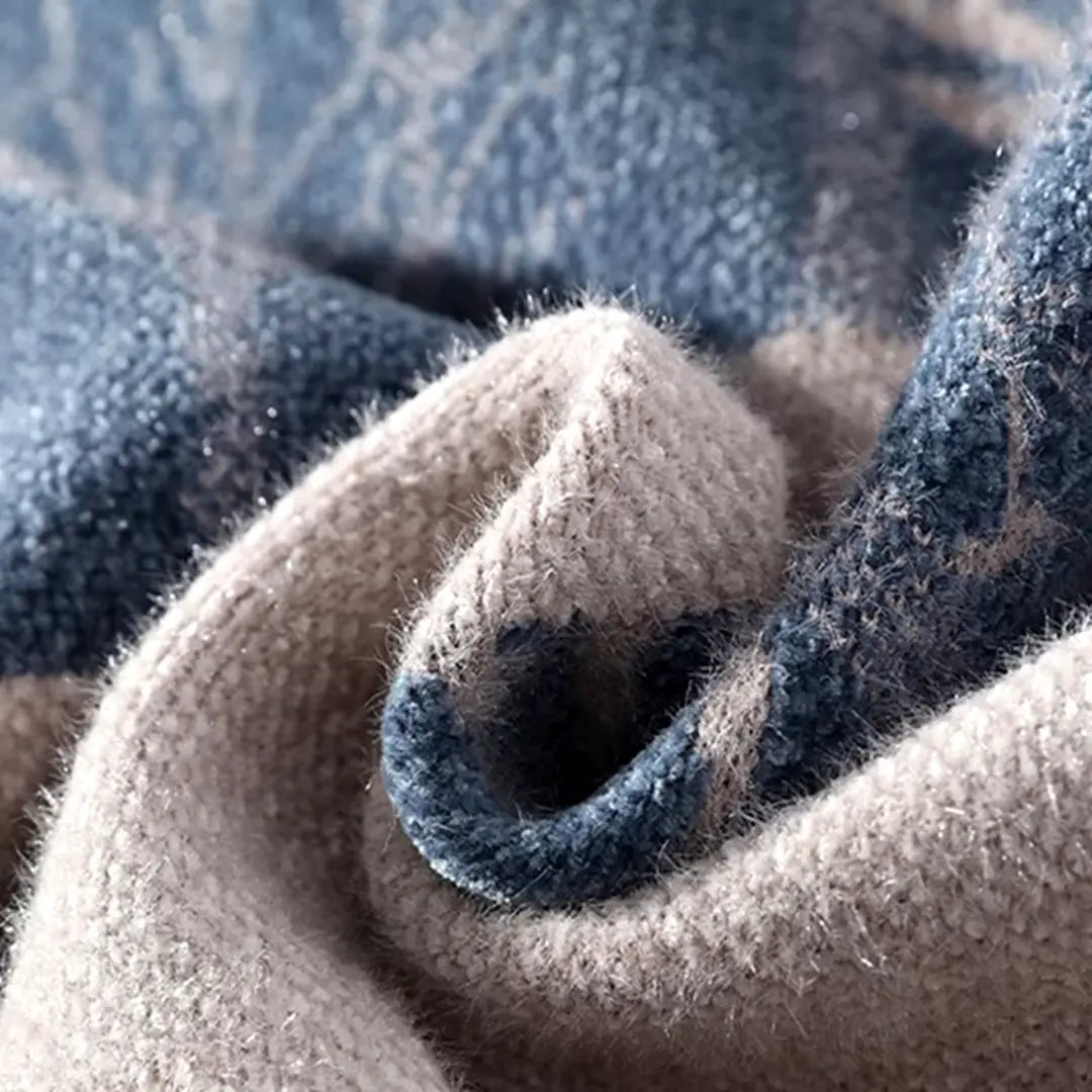 Stickad Dam Tröja Klassisk Stil Med Ribbade Detaljer 6