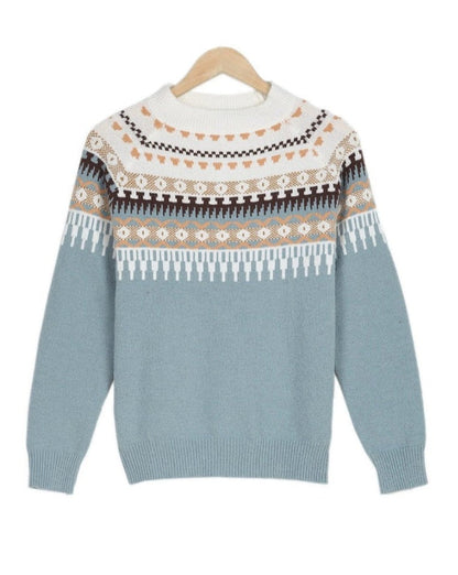 Stickad Dam Tröja Nordisk Design Mjuk Akrylblandning 8