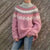 Stickad Dam Tröja Rund Hals Färgglad Pullover 10