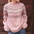 Stickad Dam Tröja Rund Hals Färgglad Pullover 2