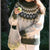 Stickad Dam Tröja Rund Hals Färgglad Pullover 3
