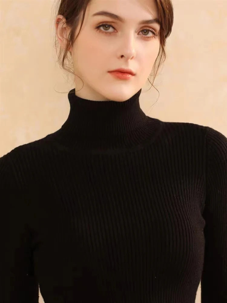 Stickad Dam Tröja Turtleneck Mönstrad Långärmad 12