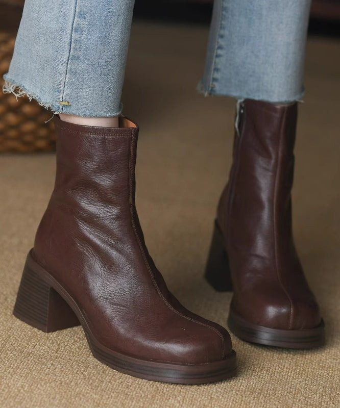 Stövlar Dam Chunky Heel med Dragkedja 3