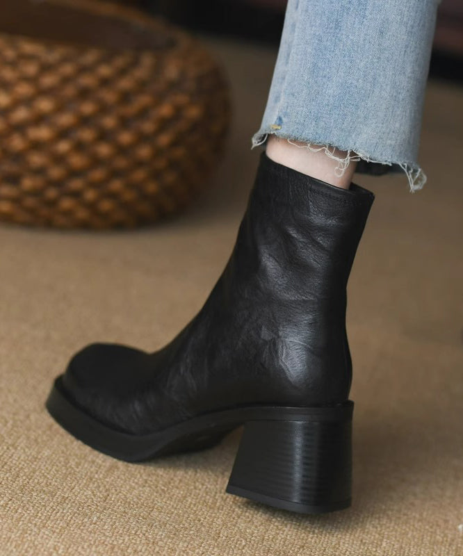 Stövlar Dam Chunky Heel med Dragkedja 4