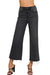 Svart Cropped Jeans med Hög Midja 0