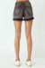 Svart Högmidjade Rullade Shorts 2