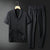 Herr Tvådelad Dräkt Modern Geometrisk Polyester 1