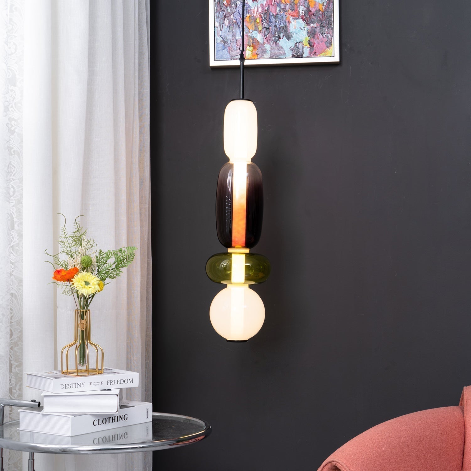 Taklampa i Glas Modern Design 4