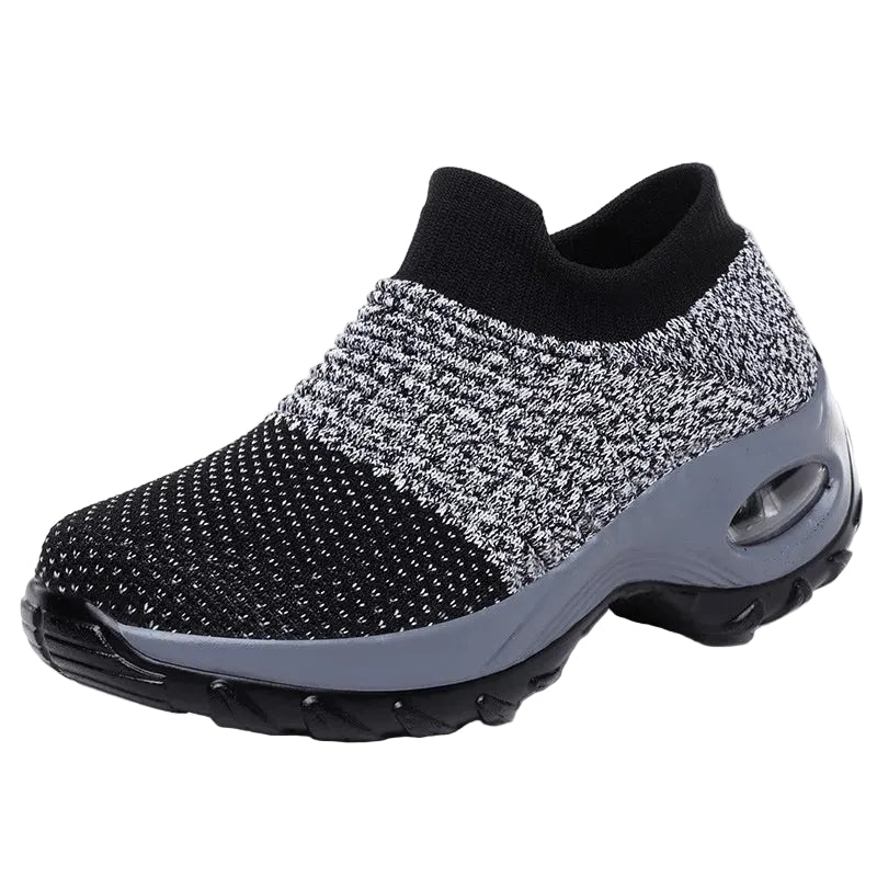 Terapeutiska sneakers med platå för kvinnor svarta vita röda 0