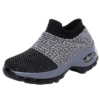 Terapeutiska sneakers med platå för kvinnor svarta vita röda 0