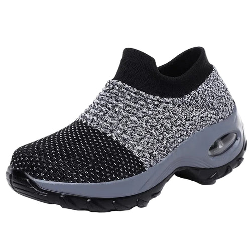 Terapeutiska sneakers med platå för kvinnor svarta vita röda 0
