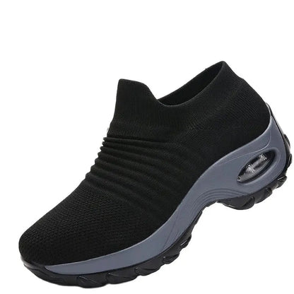 Terapeutiska sneakers med platå för kvinnor svarta vita röda 3