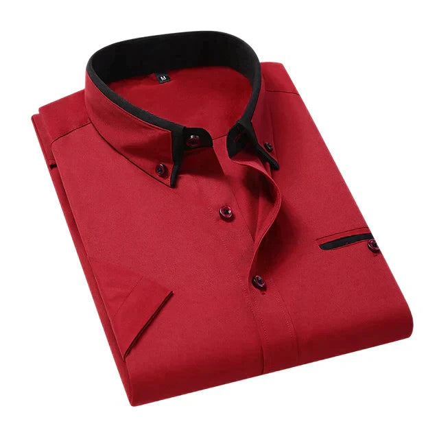 Variant image for Herrskjorta Kort Ärmar Klassisk Bomull Polyester-41