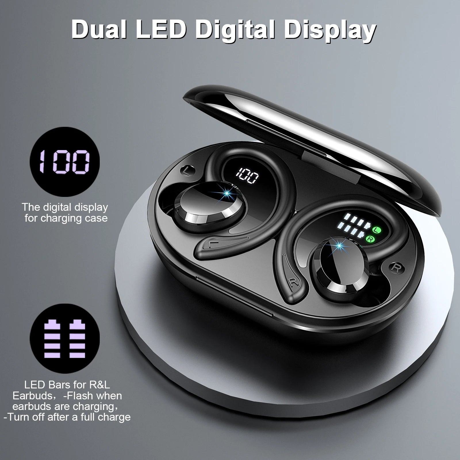 Trådlösa Hörlurar In Ear Sport med Bulleravbrott och Vattentålig Design 2