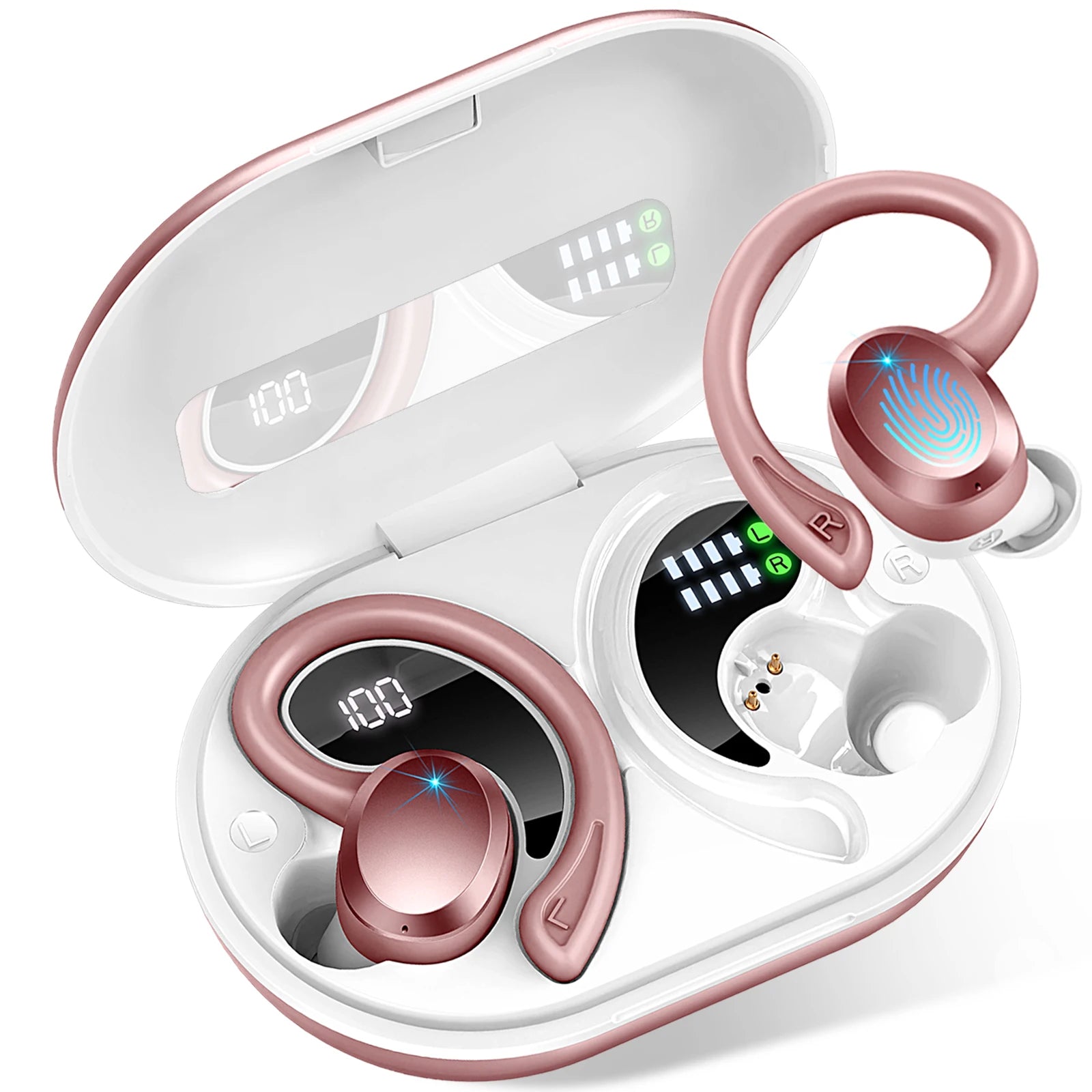 Trådlösa Hörlurar In Ear Vattentåliga för Sport och Träning Bluetooth 5.3 10