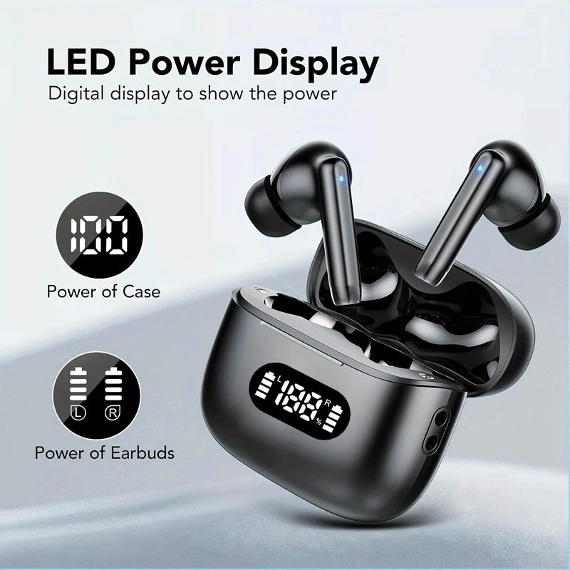 Trådlösa Hörlurar In Ear med Brusavbrytande Funktion och LED-Display för Sport och Aktiv Livsstil 1