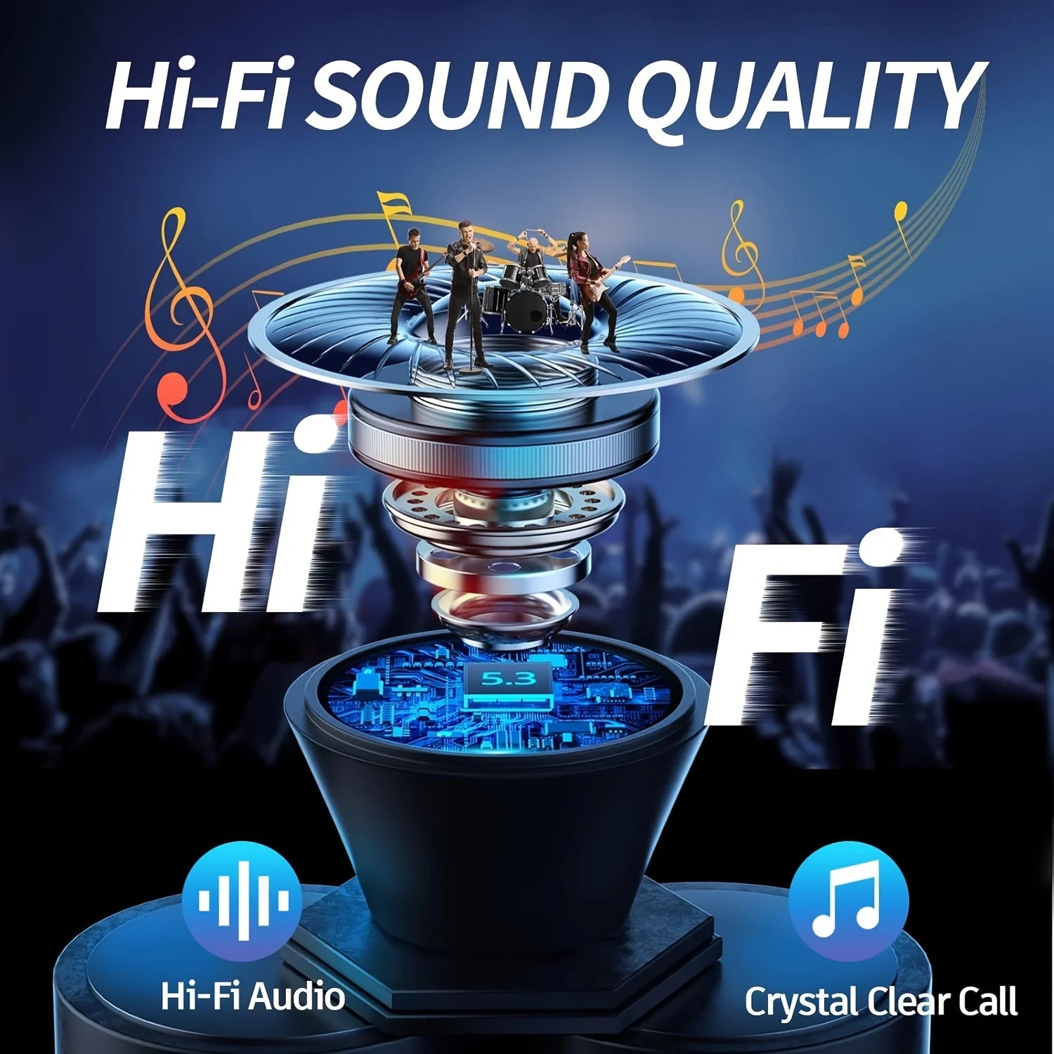 Trådlösa Hörlurar In Ear med Brusavbrytande Funktion och LED-Display för Sport och Aktiv Livsstil 3