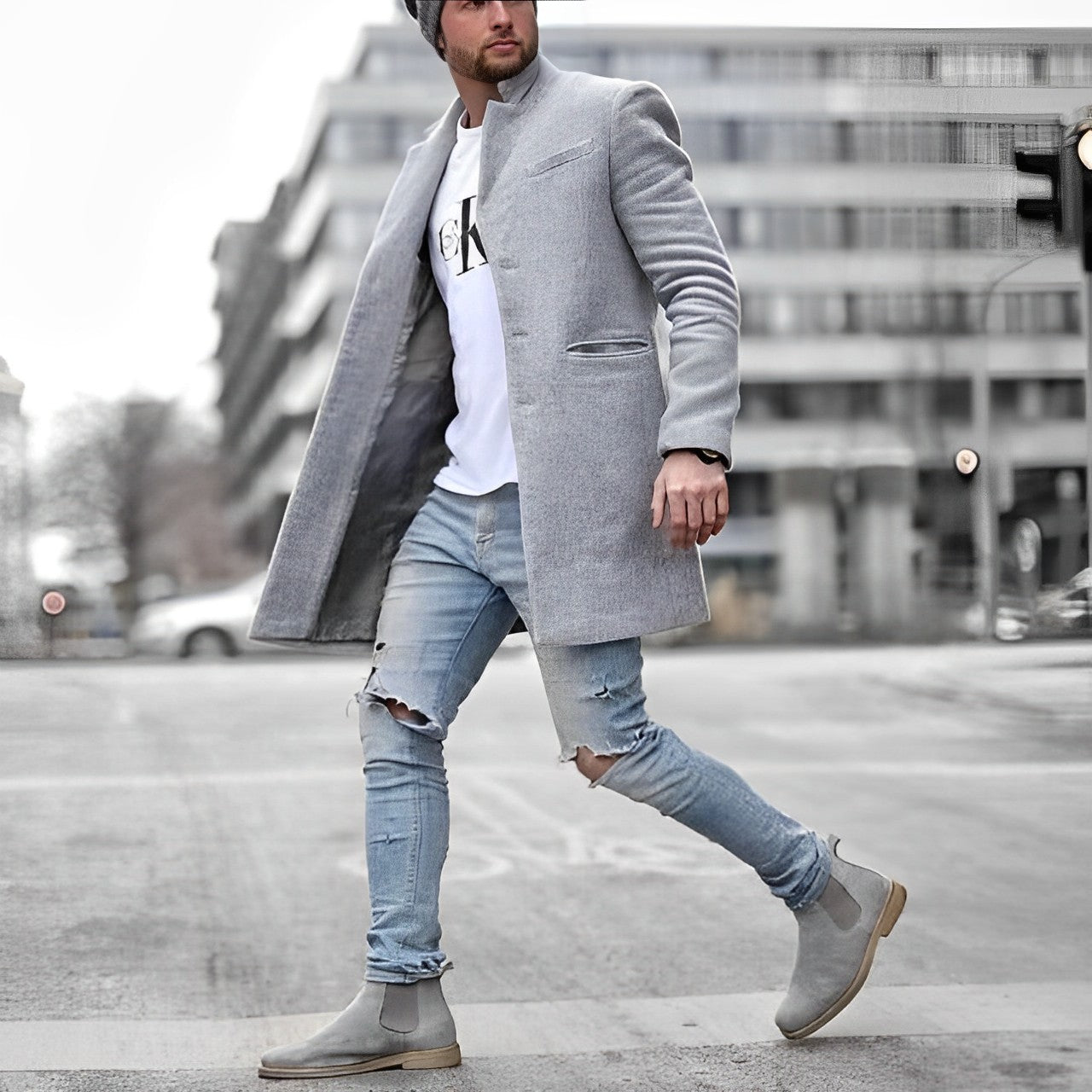 Herrjacka Vinter Elegant Unik Design Varmt Material 1