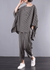 Tvådelat Set Dam Rutig Blus och Byxor Plus Size Komfortabel Design 1
