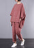 Tvådelat Set Dam Rutig Blus och Byxor Plus Size Komfortabel Design 3