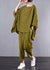Tvådelat Set Dam Rutig Blus och Byxor Plus Size Komfortabel Design 7