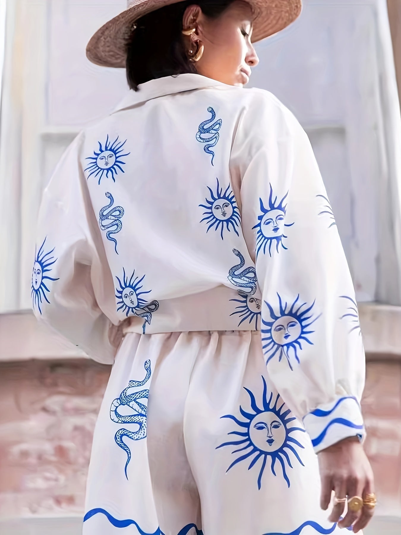 Tvådelat Set Dam med Skjorta och Shorts, Avslappnad Passform, Sommarens Trendiga Look 4