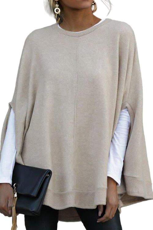 Ulltröja Dam Med Batwingärmar Casual Stil 0