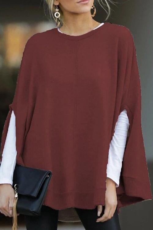 Ulltröja Dam Med Batwingärmar Casual Stil 1