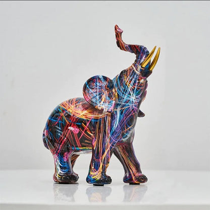 Unikt Abstract Beeld av Elefant i Färgglad Design 1