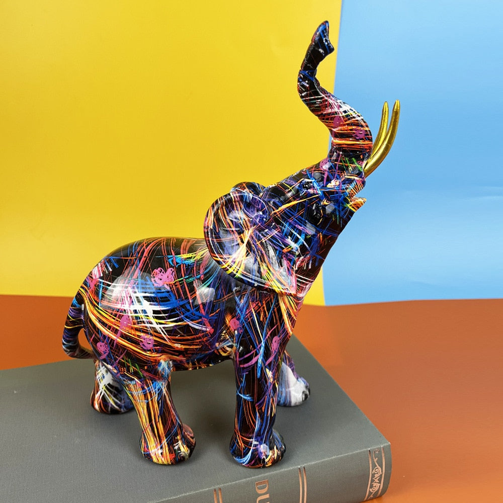 Unikt Abstract Beeld av Elefant i Färgglad Design 2